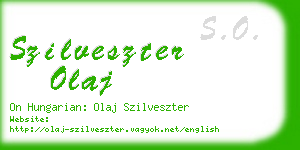 szilveszter olaj business card